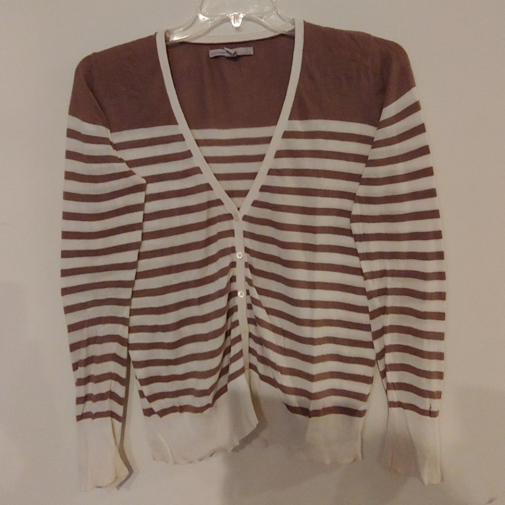 Tan and white cardigan